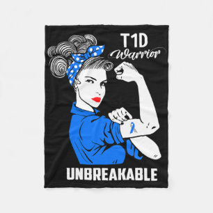 T1d Typ-1-Diabetes-Bewusstsein Geschenk für Typ-1- Fleecedecke