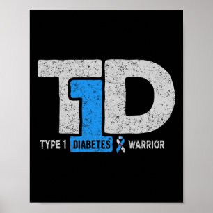 T1d Typ-1-Diabetes-Krieger-Bewusstsein Diabetische Poster