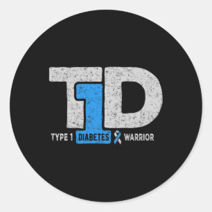 T1d Typ-1-Diabetes-Krieger-Bewusstseins-Diabetisch Runder Aufkleber