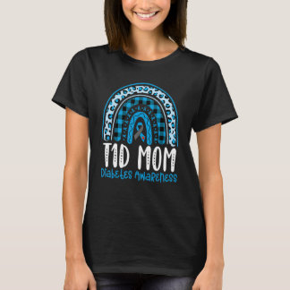 T1D Typ 1 Diabetes Mama Rainbow Leopard Kariert Ri T-Shirt