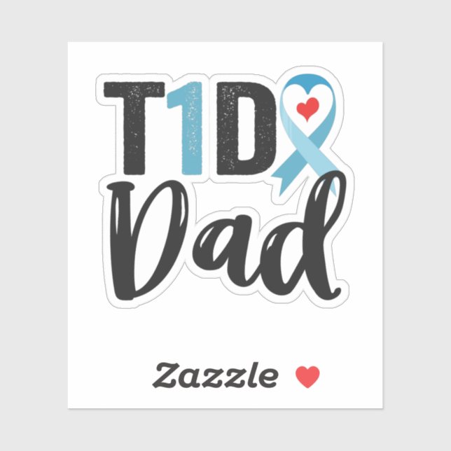T1D Vater Diabetes Bewusstsein blauen Ribbon Famil Aufkleber (Blatt)