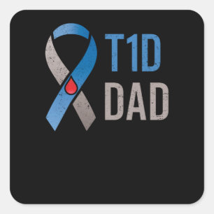 T1d Vater Typ 1 Diabetes Quadratischer Aufkleber