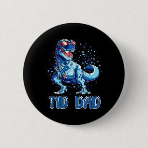 T1D Vater Typ 1 Diabetes Ribbon T Rex Dinosaurier Button