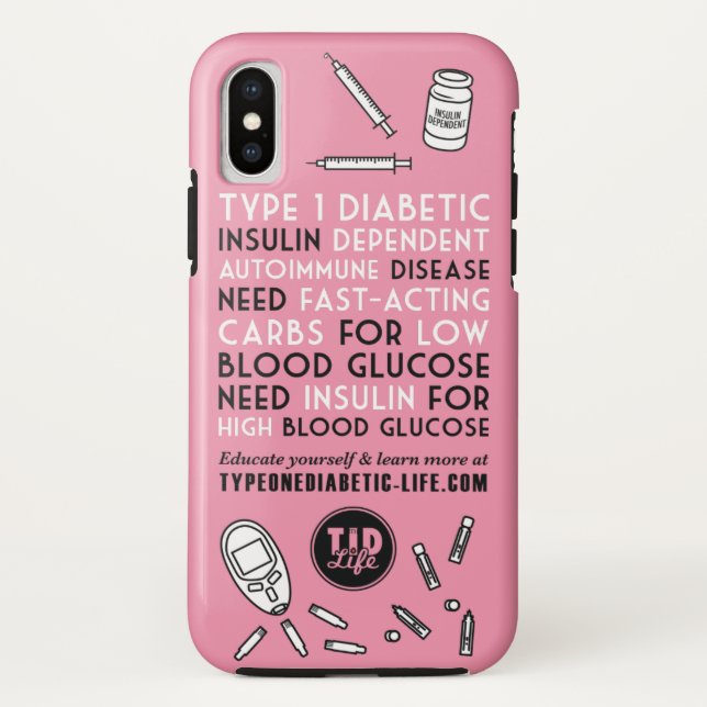 T1d Warnmeldung [Rosa] Case-Mate iPhone Hülle (Rückseite)