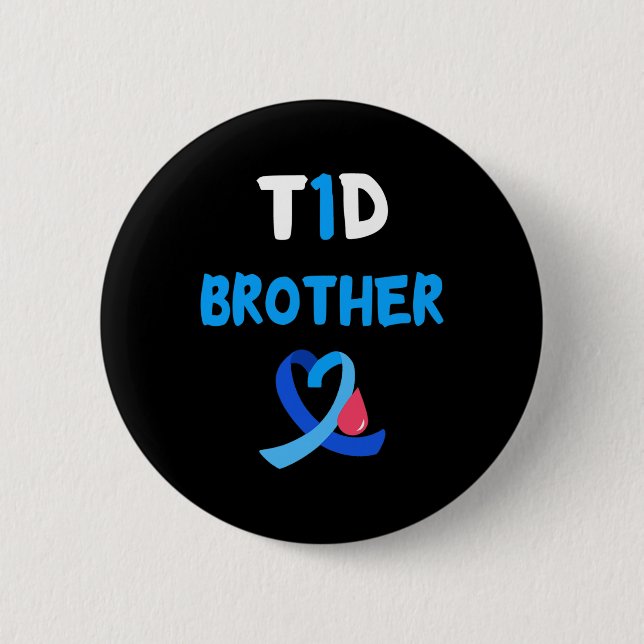 T1D Warrior Brother Diabetes Aufklärung Squad Supp Button (Vorderseite)