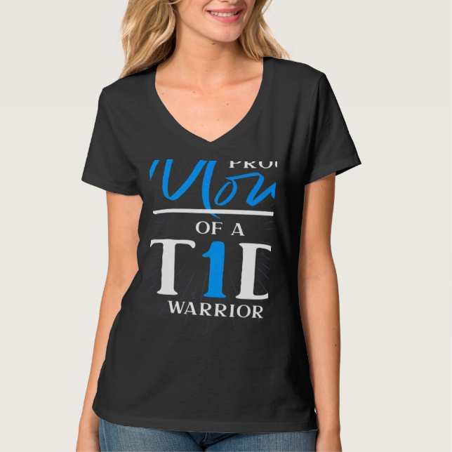T1D Warrior Diabetes Awareness Month Mom Diabetes  T-Shirt (Vorderseite)