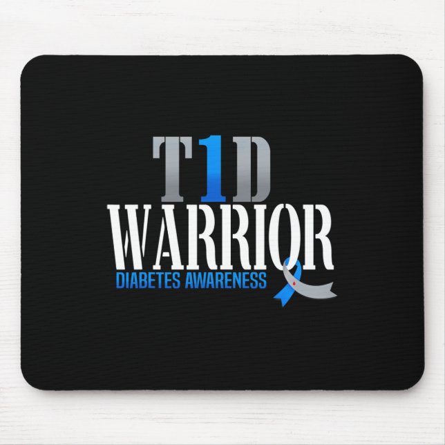T1D Warrior Diabetes Bewusstsein Typ 1 Diabetiker  Mousepad (Vorne)