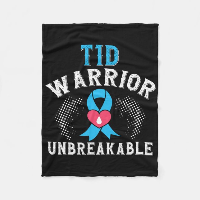 T1d Warrior Unbreakable Diabetes Awareness Montag  Fleecedecke (Vorderseite)