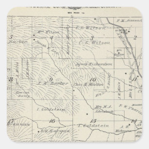 T20S R29E Tulare Landkreis Karte Quadratischer Aufkleber