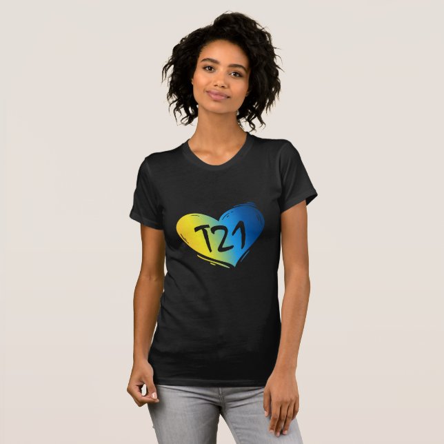 T21 Down-Syndrom Bewusstsein T-Shirt (Vorne ganz)