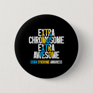 T21 Extra-Chromosom Extra Phantastisch Down Syndro Button