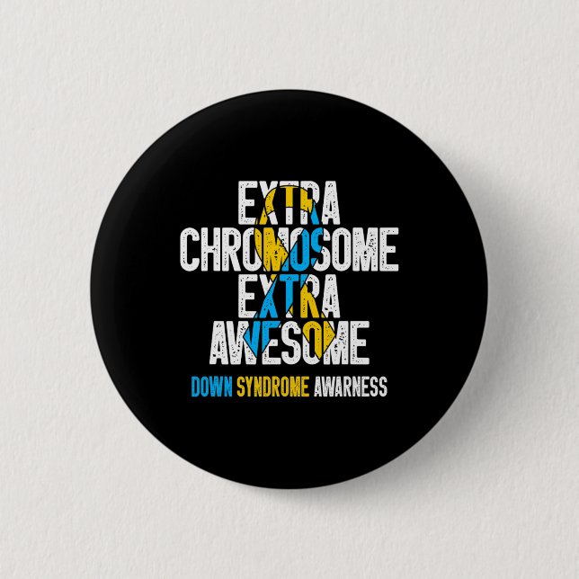 T21 Extra-Chromosom Extra Phantastisch Down Syndro Button (Vorderseite)