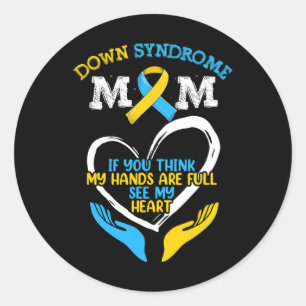 T21 World Down Syndrome Awareness Mama Runder Aufkleber