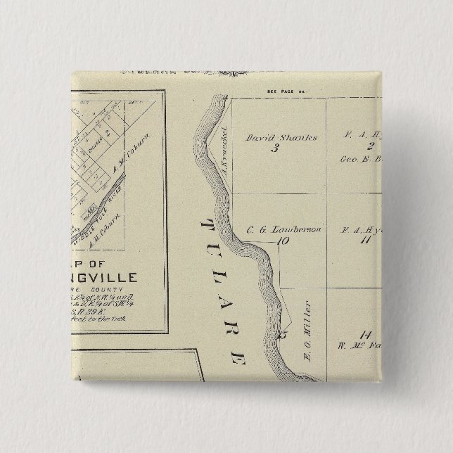 T22S R22E Tulare Landkreis Karte Button (Vorderseite)