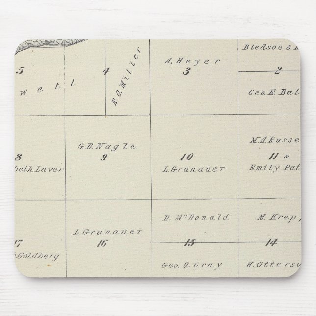 T23S R22E Tulare Landkreis Karte Mousepad (Vorne)