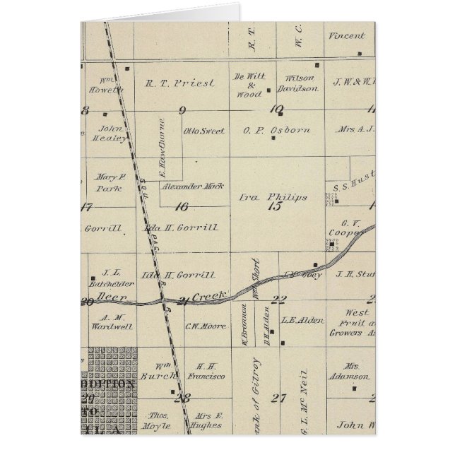 T23S R25E Tulare Landkreis Karte (Vorne)