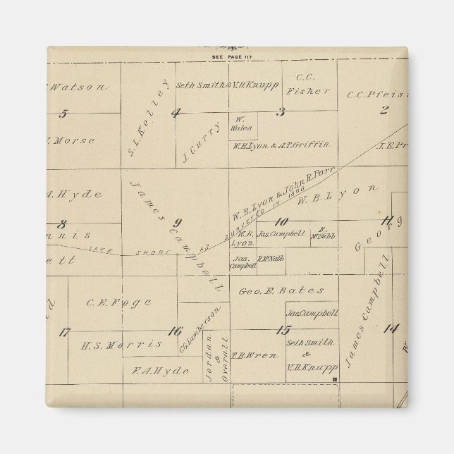 T24S R22E Tulare Landkreis Karte Magnet (Vorne)