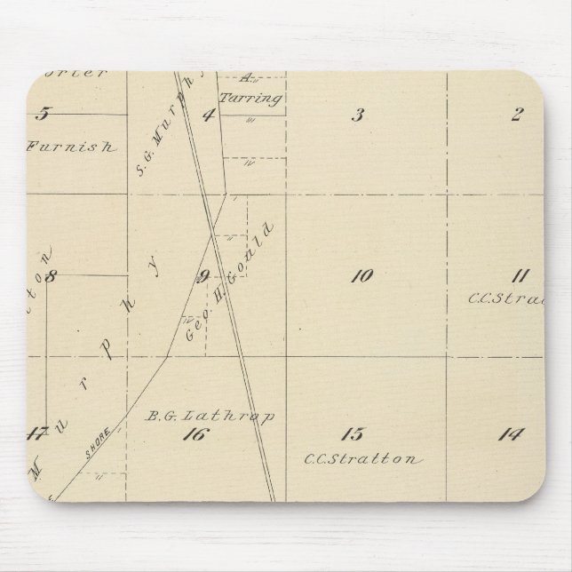 T24S R24E Tulare Landkreis Karte Mousepad (Vorne)