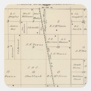 T24S R25E Tulare Landkreis Karte Quadratischer Aufkleber