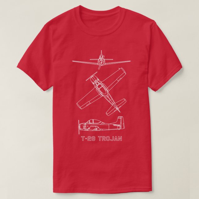 T28 Trojan American Military Trainer Flugzeug Blue T-Shirt (Design vorne)