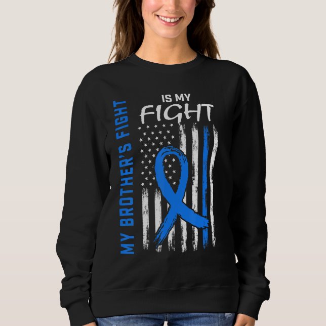 T2 Diabetes Awareness Brother American Flag Seine  Sweatshirt (Vorderseite)