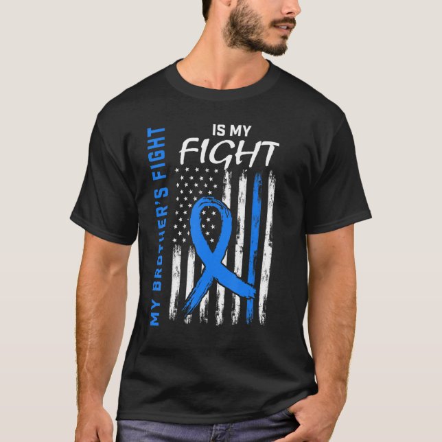 T2 Diabetes Awareness Brother American Flag Seine  T-Shirt (Vorderseite)