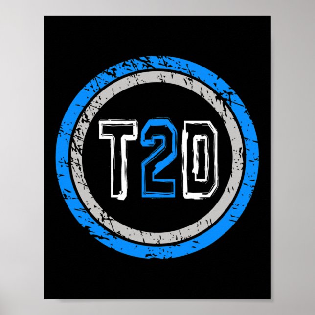 T2D Blue Emblem Typ 2 Diabetes Bewusstsein Poster (Vorne)