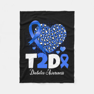 T2d Diabetiker Vater Mama Herz Typ 2 Diabetes Awar Fleecedecke