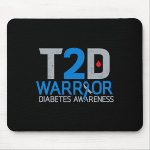 T2d Warrior Diabetes Awareness Typ 2 Diabetische A Mousepad