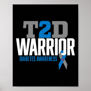 T2d Warrior Typ 2 Diabetes Bewusstsein Diabetiker Poster