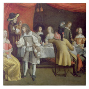 T30878 Elegant Company, die unter einer roten Fliese