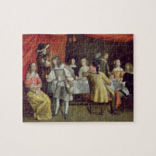 T30878 Elegant Company, die unter einer roten Puzzle