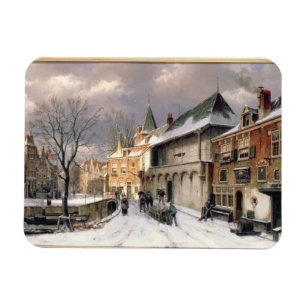 T31117 Aussicht auf eine holländische Stadt im Win Magnet