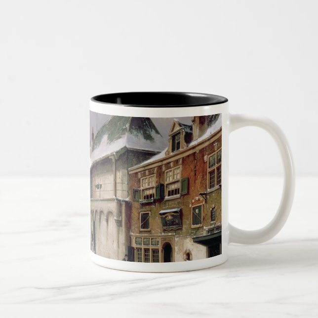 T31117 eine Ansicht einer niederländischen Stadt Zweifarbige Tasse (Rechts)