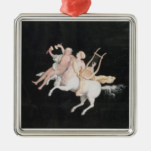 T31466 ein weiblicher Zentaur und ein Begleiter, Ornament Aus Metall