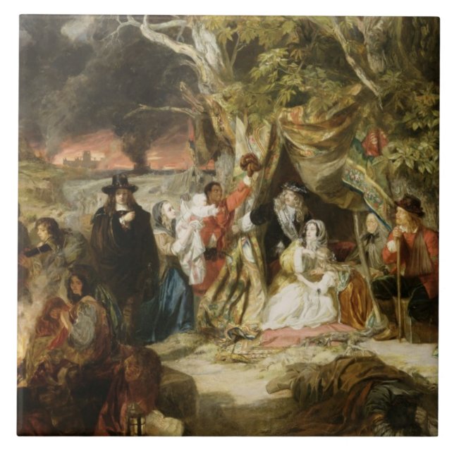 T32191 Highgate Felder während des großen Feuers Fliese (Vorderseite)