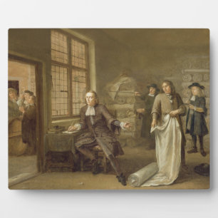 T32334 Der Käufer beim Bekleidungshändler, 1690 Fotoplatte