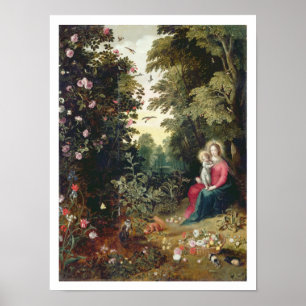 T32789 Madonna und das Kind in einer Landschaft Poster