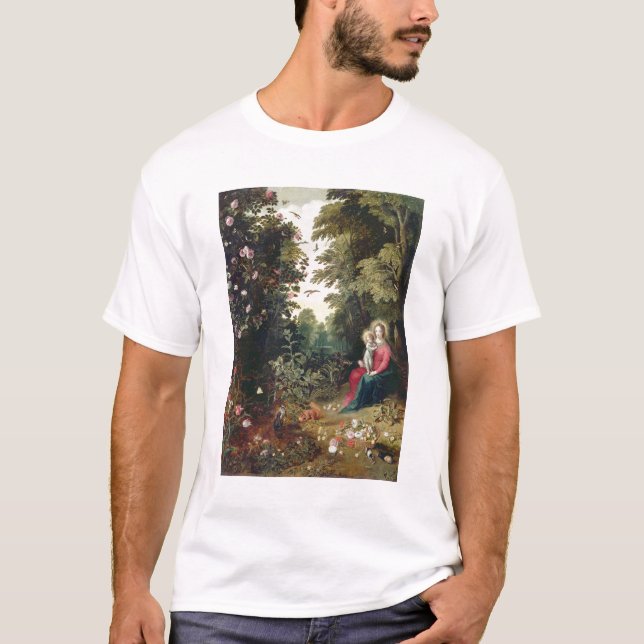 T32789 Madonna und das Kind in einer Landschaft T-Shirt (Vorderseite)