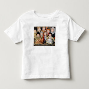 T3337 Portrait einer Mutter mit ihren acht Kindern Kleinkind T-shirt