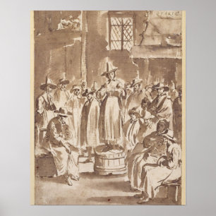 T34029 A Quaker Prayer Meeting (Stift & Tinte auf  Poster
