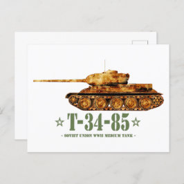 T-34-85 Weltkrieg Zweite sowjetische Mitteltank Zw Postkarte