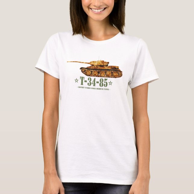 T-34-85 Weltkrieg Zweite sowjetische Mitteltank Zw T-Shirt (Vorderseite)