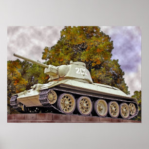 T-34 russischer Tank, Gedenkstätte des Sowjetkrieg Poster