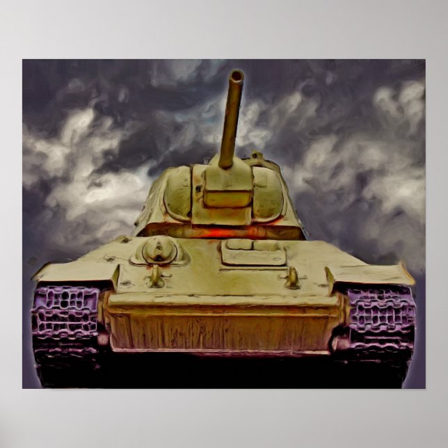 T-34 russischer Tank, sowjetisches Denkmal, Berlin Poster (Vorne)