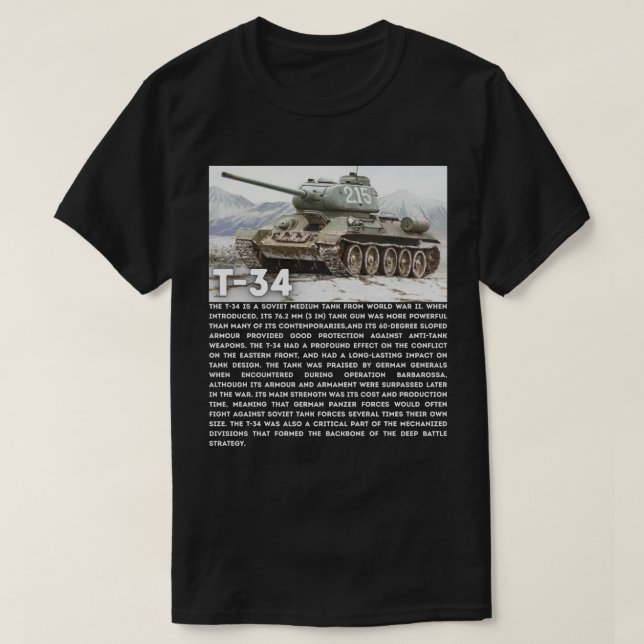 T-34 sowjetischer Mitteltank T-Shirt (Design vorne)