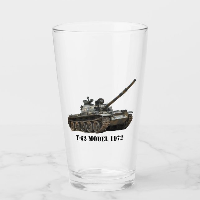 T-62 Modell 1972 Hauptglas für den Kampftank Pint Glas (Vorderseite)