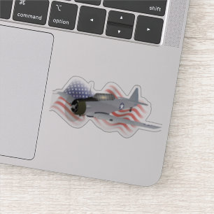 T-6 Texan Trainer Aircraft mit amerikanischer Flag Aufkleber