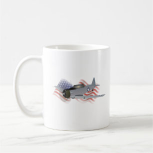 T-6 Texan Trainer Aircraft mit amerikanischer Flag Kaffeetasse