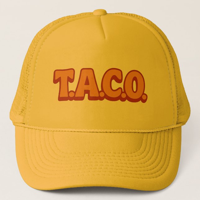 T.A.C.O. Hat (buchstabiert) Truckerkappe (Vorderseite)